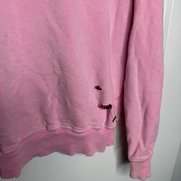 N:Philanthropy Belize Neon Pink Distressed Crewneck Pullover Sweatshirt Small - Picture 5 of 7